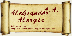 Aleksandar Alargić vizit kartica